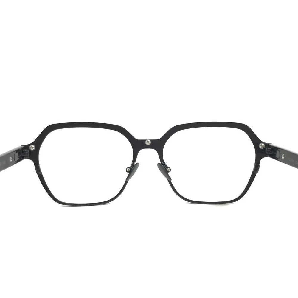 Tom Davies Eyeglasses Frame TD739 Col. 2248 Black Gold Hexagon 51-16-140